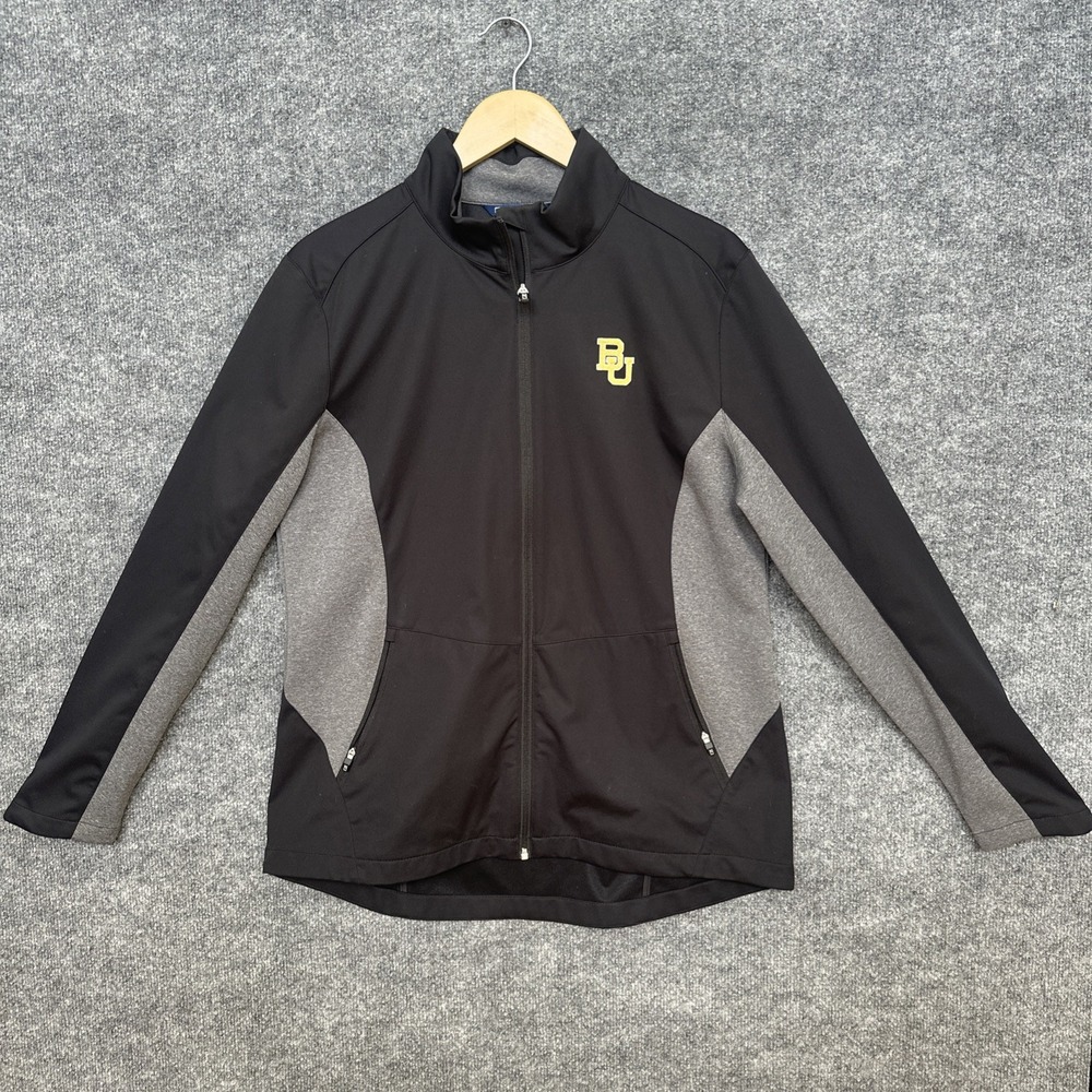Cutter & Buck Men's  Baylor University Full-Zip Jacket Sz XL Black Gold Logo